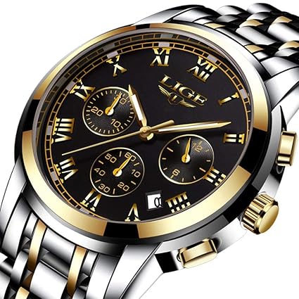 Watches Men Luxury Chronograph Men Sports Watch Waterproof Steel Band Quartz Analog Wrist Watch for Men