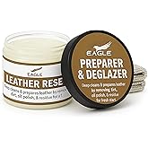 Leather Preparer & Deglazer – Heavy Duty Leather Reset Cream – Removes Finish, Wax, Dirt & Scuffs – Preps Leather for Dye, Paint, Polish & Conditioner – Safe on Leather, Vinyl & Rubber- Cloth Included