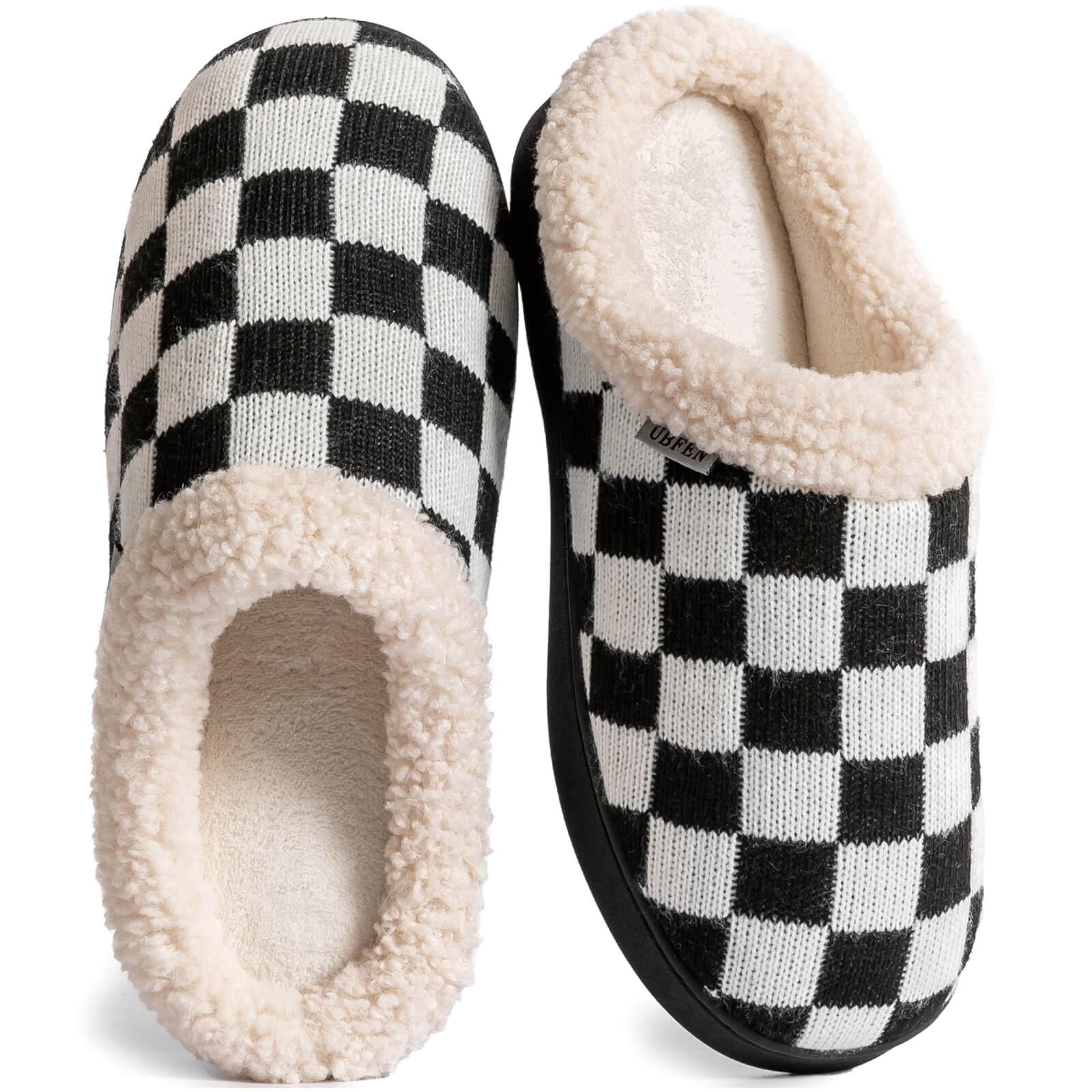 UBFEN Mens Slippers for Indoor Bedroom Memory Foam
