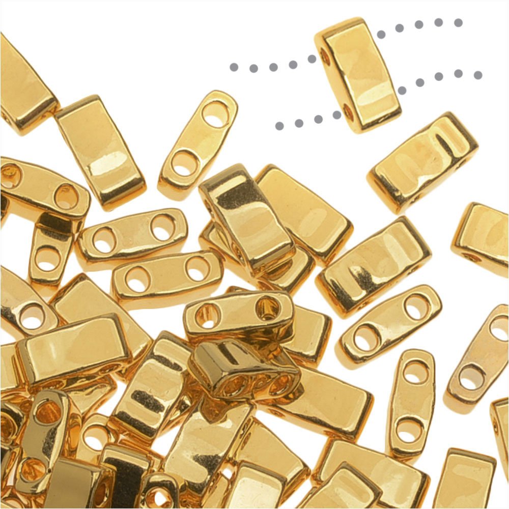 Miyuki Tila Beads Half Cut Beads Assortments 5x2.5mm Gold
