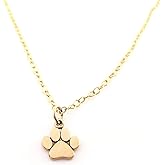 Paw Print Charm Necklace – 14k Gold Filled Chain – Handmade Pet Lover Jewelry