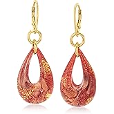 Ross-Simons Italian Murano Glass Teardrop Earrings in 18kt Gold Over Sterling