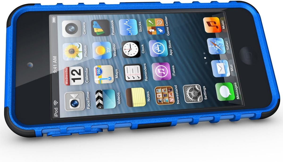 ykooe iPod Touch 7 Case, Touch 6 Case, Touch 5 Case, Heavy Duty Protective Cover Dual Layer Hybrid Shockproof Protective Case with Stand for Apple iPod Touch 5 6 7