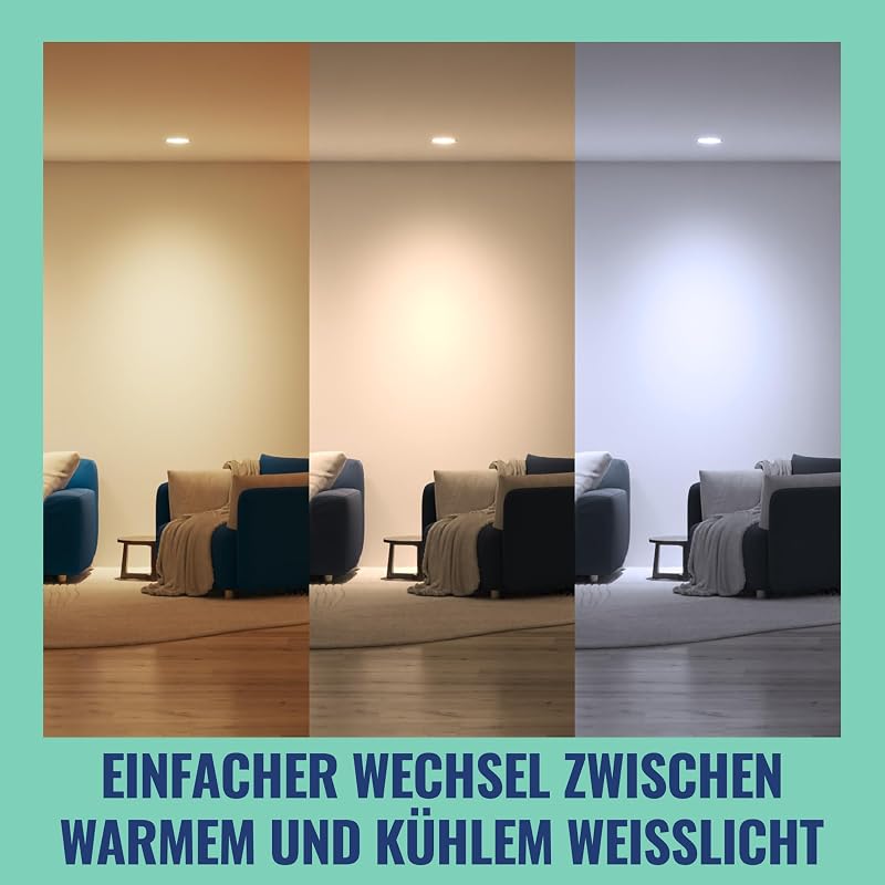 Smart LED Glass GU10 Spotlight, Full Color and Tunable White, 50 W Äquivalent, 2200–6500 K, 345 Lumen, dimmbar, kompatibel mit Alexa, Google Assistant und Apple Home, 4er-Pack