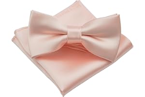 BEWDIO Bow Ties for Boys Pre Tied Toddler Bow Tie Adjustable Kids Bowties with Pocket Square Set for Wedding Party