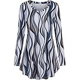 BAISHENGGT Women's Casual Long Sleeve Tunic Tops for Leggings V-Neck Blouse T-Shirt
