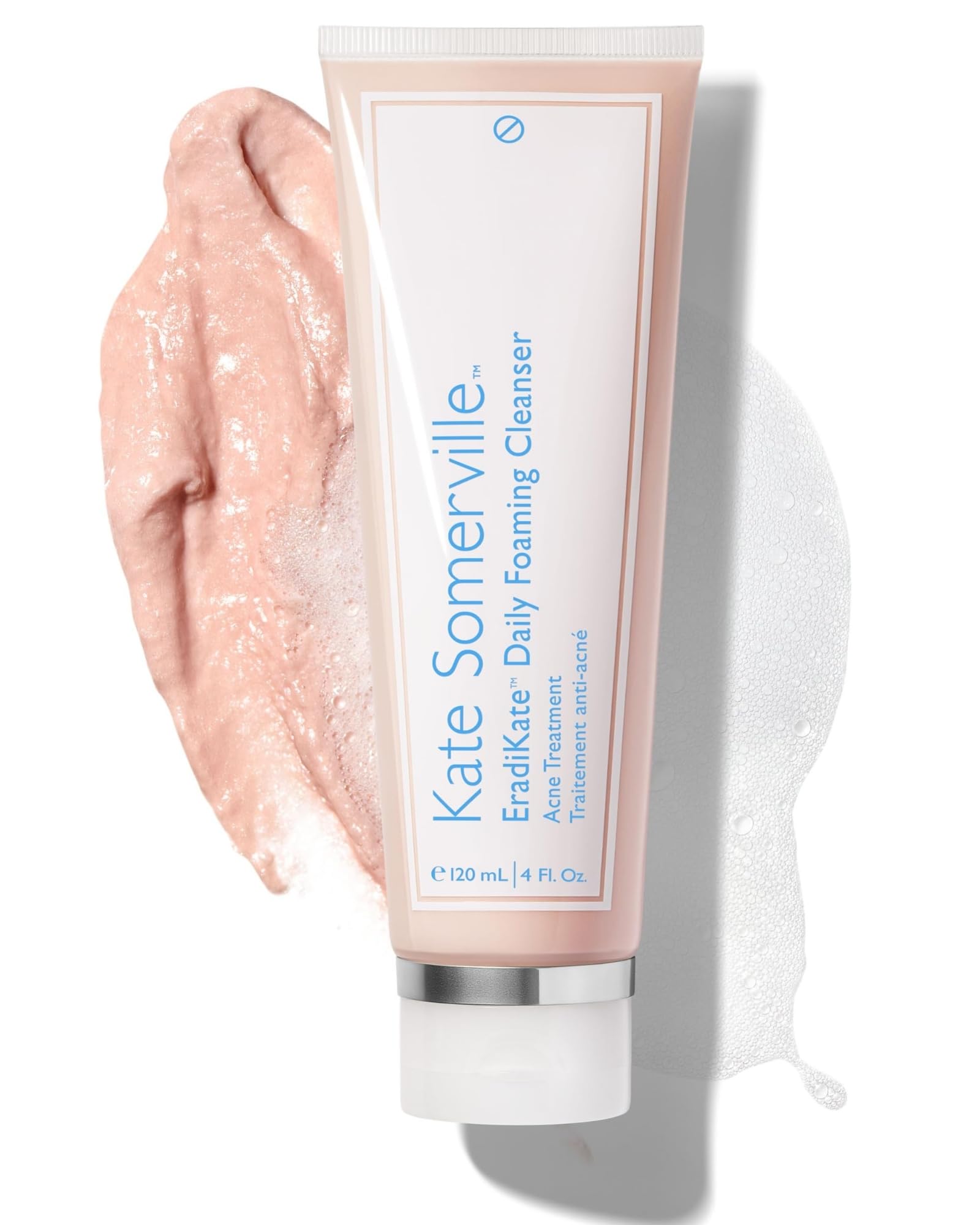 Kate Somerville EradiKate 3% Sulfur Daily Foaming Cleanser – Blemish Face Wash, FSA HSA Blemish Treatment, Sulfur Face Cleanser & Mask – Medicated, Clinically-Formulated Foaming Wash – 4 Fl Oz, 1 Pack