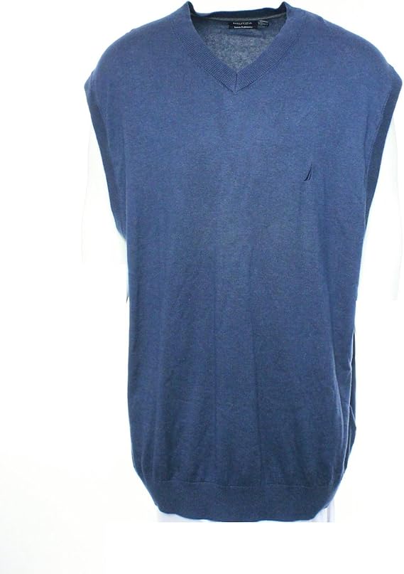 Nautica Men's BigTall Solid Sweater Vest, Cadet Heather, 3XLarge/Tall