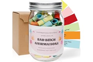 MSEHKM 70 Positive Messages jar Funny Affirmation Jar Inspirational Reminders/Positive Messages Jar for Women Wife Sister Friends