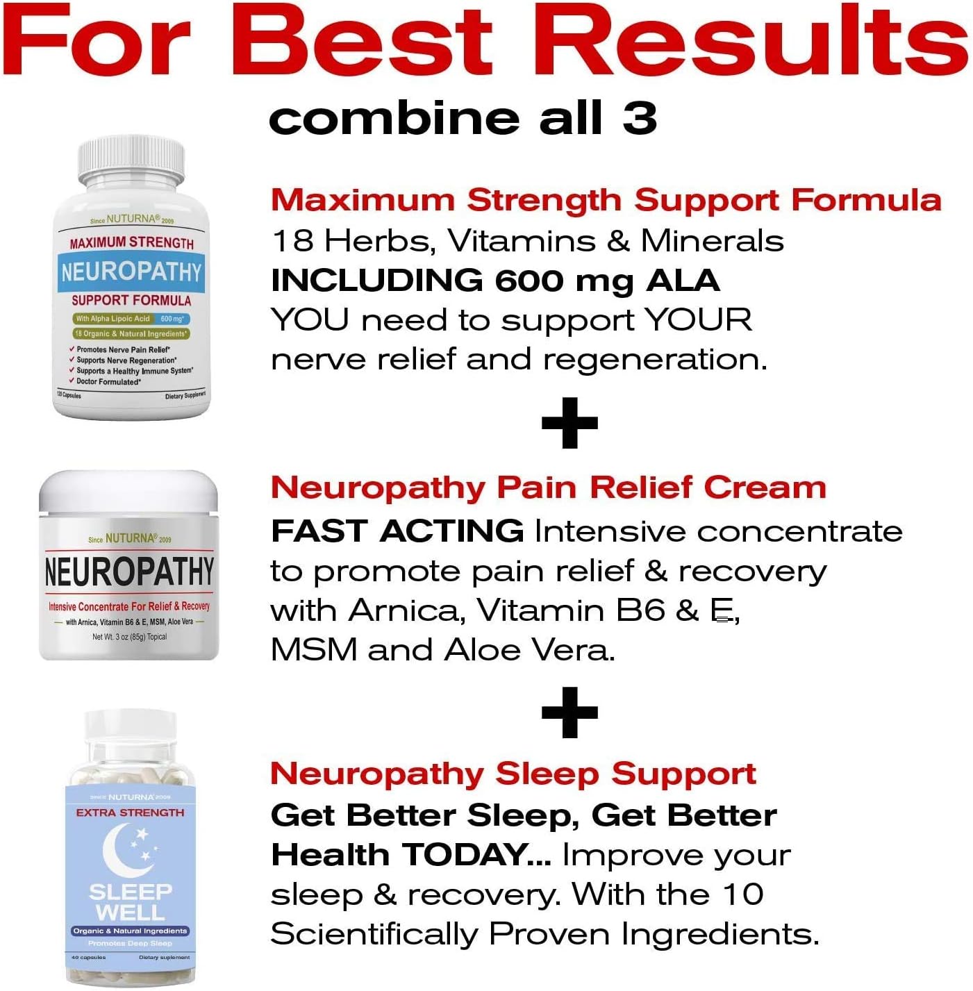 Neuropathy Support Supplement - Nerve Pain Support with 600 mg Alpha Lipoic Acid Daily Dose - Peripheral Neuropathy - Feet Hand Legs Toe Maximum Strength Nerve Renew Repair Support Formula, 120 Caps: Health & Personal Care