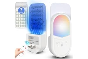 Fruit Fly Traps for Indoors, Plug-in Fly Trap Indoor with Bug Light, 6-Color & RGB Night Light, Flying Insect Trap Gnat Moths