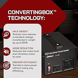 LiteFuze 750 Watt Voltage Converter Transformer