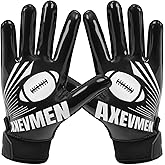 AXEVMEN Football Gloves for Men - High-Performance Catching Gloves with Ultra-Sticky Silicone Palm for Superior Grip, Breathable & Durable, Ideal for Adult and Youth Sports