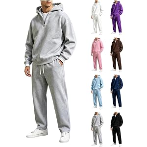 CSVBVSQ Sweatsuits For Men Quarter Zip Pullover And Joggers Pant Sweat Set Athletic Casual 2 Piece Outfits Tracksuits