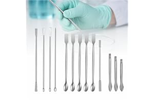 13PCS Lab Spatula Micro Scoop Set - Stainless Steel Laboratory Mixing Reagent Sampling Spoon for Measuring, Applying Glue & P