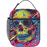 VANZEV Lunch Box for Women Men, Skull Insulated Lunch Box Reusable Portable Lunch Bag Cooler Tote Waterproof Lunch Container for Office Picnic Work Travel Hiking