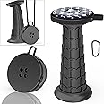 ALEVMOOM Upgraded Portable Retractable Folding Stool,Camping Telescoping Stools with Swivel Cushion,Collapsible Stool for Adults,Hold Up to 550Ib for Garden Travel with Carry Bag&Carabiner