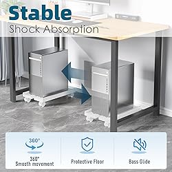 CABTE Adjustable Computer Tower Stand, Mobile CPU
