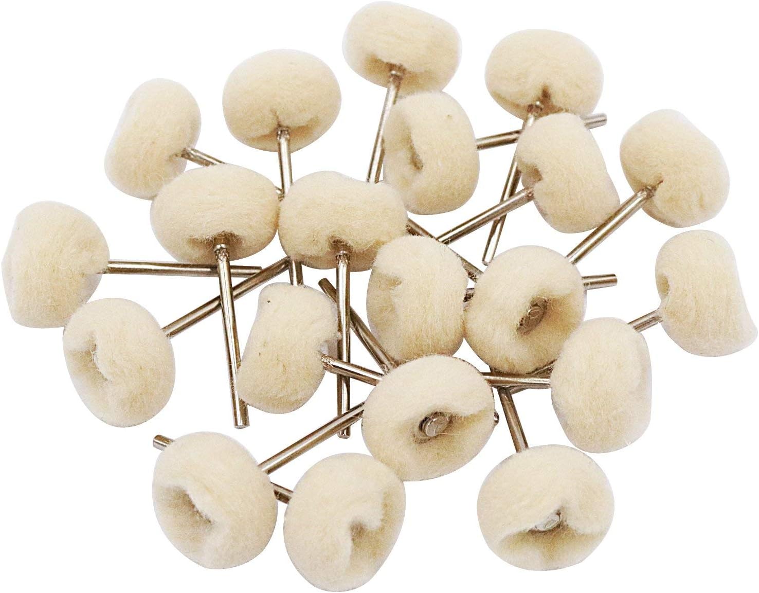 Preamer Wool Felt Buffing Grinding Wheel Grinder Head Bur Bit Compatible with Rotary Tool Accessories Attachment for Jewelery Metal Glass Polishing Bit Pack of 20 - Image 4