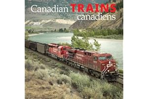 Canadian Trains | 2023 12 x 24 Inch Monthly Square Wall Calendar | English/French Bilingual | Wyman Publishing | Heavy Machin
