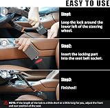 Tevlaphee Upgraded Steering Wheel Lock with 3 Keys High Visibility Black view 6