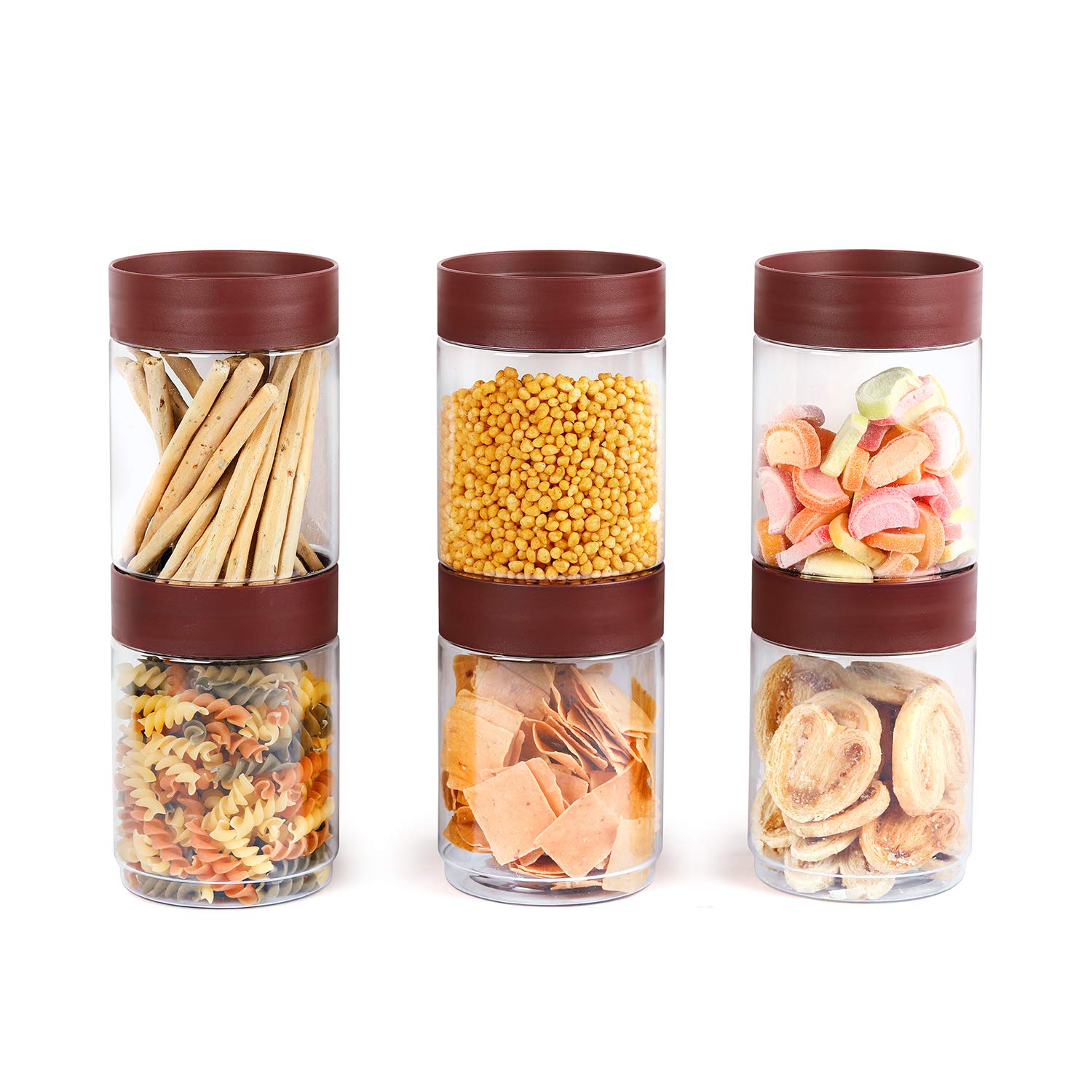 Buy Cello Plastic Container Set 1500 Ml, 6 Pieces Maroon Online at