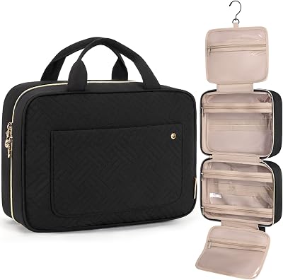 Bagsmart Large Hanging Toiletry Bag Black L 32x23x10.5 cm 4 Compartments