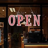 LED Open Sign for Business, 40x16 Inch Large Red White Neon Open Sign, 10 Dynamic Modes & Remote Control, Adjustable Brightness Light Up Sign for Storefront Window, Shop, Cafe, Restaurant