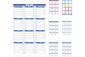 KURAOYAN 2025-2026 Wall Calendar 34.8" x 22.8" Large Vertical Yearly Wall Hanging Calenda with Julian Date from July 2025 to June 2026 Thick Paper Calendar 12 Month Annual Planner for Office Fridge(Blue)