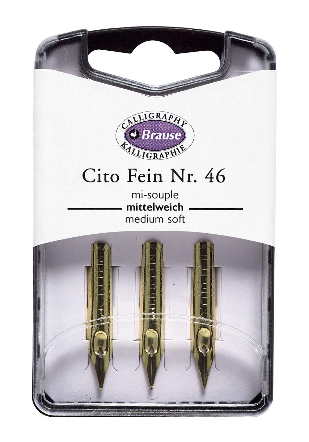Brause 300046B - Writing nibs for nib/ pen holders - Box of 3 metal Cito fein nibs - German manufacturer - Calligraphy - Creative Tools - Drawing/ Writing โ image 1
