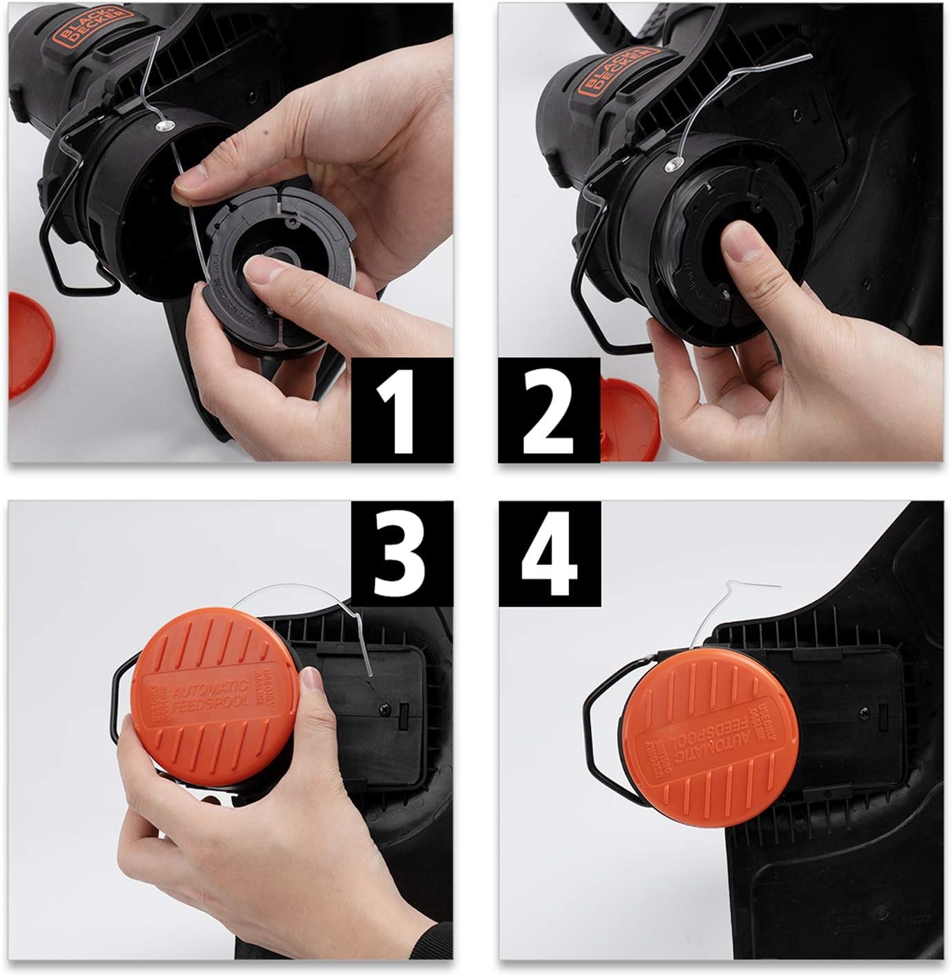 X Home AF-100 Weed Eater Spools and Cap Combo Set, Compatible with Most Black and Decker String Trimmers, Durable and Easy to Install (6 x Spool + 1 x Cap) : Garden & Outdoor