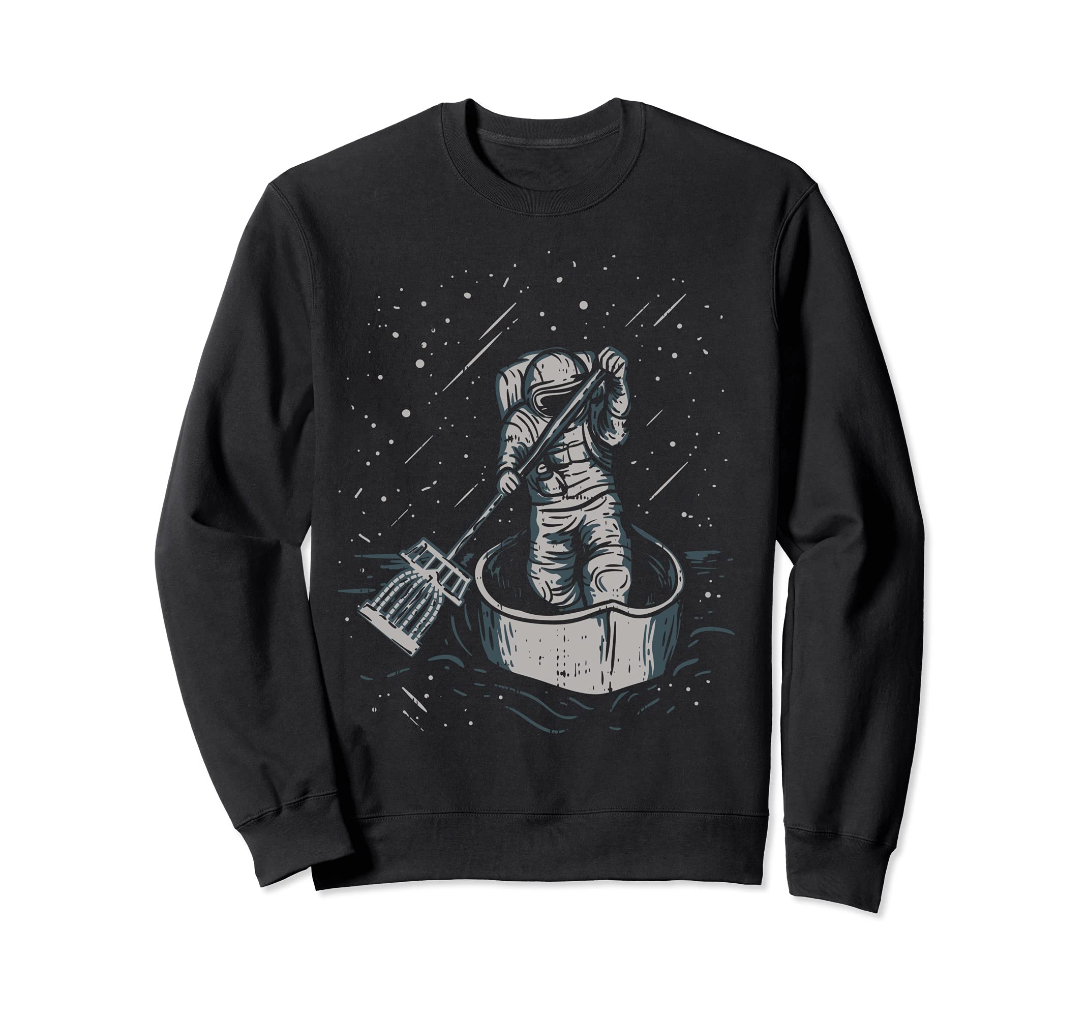 Disc Golf Funny Cool Astronaut With Disc Golf Basket Sweatshirt