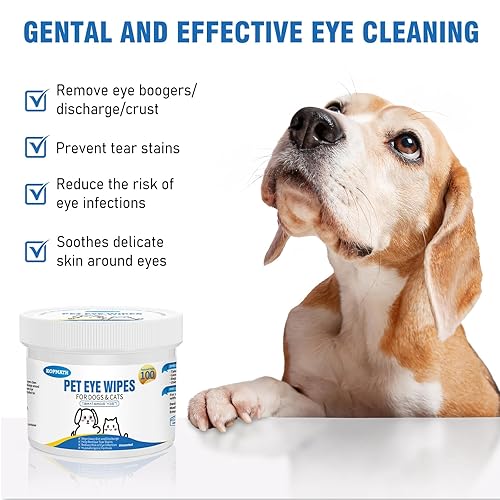 Kopmath Dog Eye Wipes, Tear Stain Wipes for Dogs, Big Thick Cat