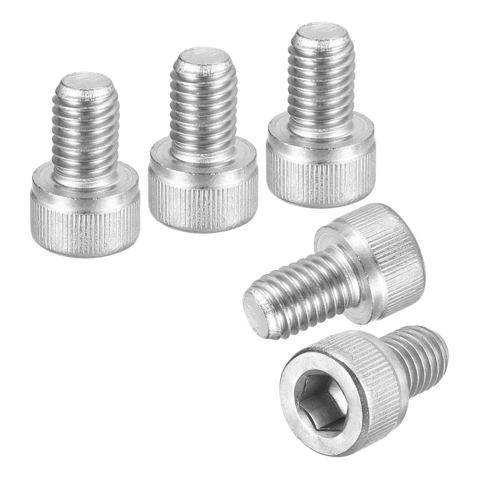 DTGN M8-1.25x12 Socket Head Cap Screws Bolts - 25Pack - Good for Road Bicycle, Mountain Bike, Auto, Motorcycle - 304 Stainless Steel Hex Head Metric Screws - Silver