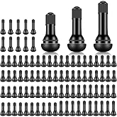 Tottist 100 Pieces TR412 TR413 TR414 Tire Valve Stems Rubber Black Rubber Snap-in Valves,Tubeless Valve Stems Suit for 0.453 inch Rim Holes on Standard Vehicle Tires