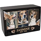 Custom Pet Keepsake Urns for Dogs, Wooden Box for Pet Ashes with Photo for Your Beloved Pets, Pet Cremation Urns as Sympathy Gifts for Pet Lovers - Small, 6" x 4" x 2.75" (Design 1)