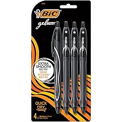BIC Gelocity Quick Dry Black Gel Pens, Medium Point