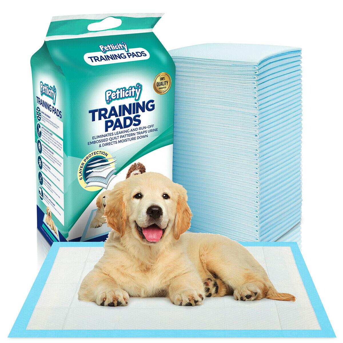 FiNeWaY@ SUPER ABSORBENT PUPPY TRAINER TRAINING PADS TOILET PEE WEE MATS DOG CAT (SMALL (60 X 45CM), PACK OF 50)
