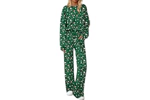 Ekouaer Pajama Sets for Women 2 Piece Lounge Sets Long Sleeve Sleepwear Top and Pants Cozy Pjs Loungewear with Pockets S-XXL