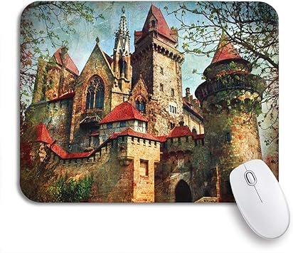 Amazon Co Jp Ecomaomi 可愛いマウスパッド おとぎ話の中世の城オーストリアの中世のクロイツェンシュタイン滑り止めラバーバッキングコンピューターマウスパッド ノートブックマウスマット用 Computers Peripherals