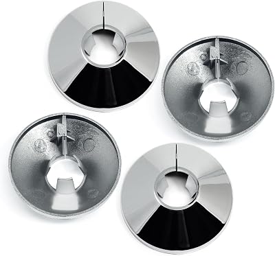 Besto Radiator Pipe Covers Chrome Pack of 4 15mm 4.5cm Wide Snap On