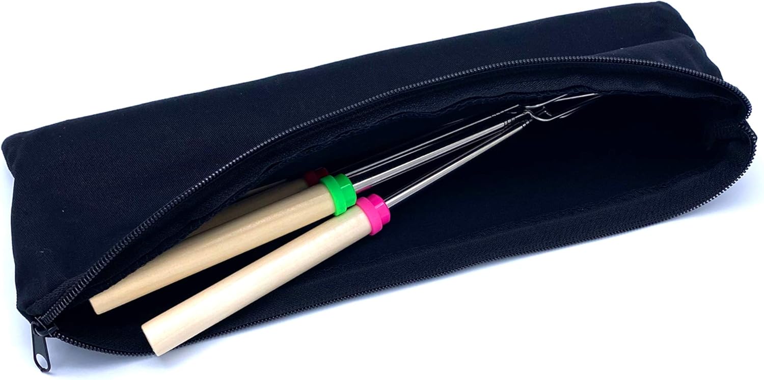 Marshmallow Roasting Sticks Set of 8 Smores Sticks for Fire Pit, Telescoping Rotating Smores Skewers - Hot Dog Roasting Sticks for Campfire, Camping, Bonfire and Grill : Garden & Outdoor