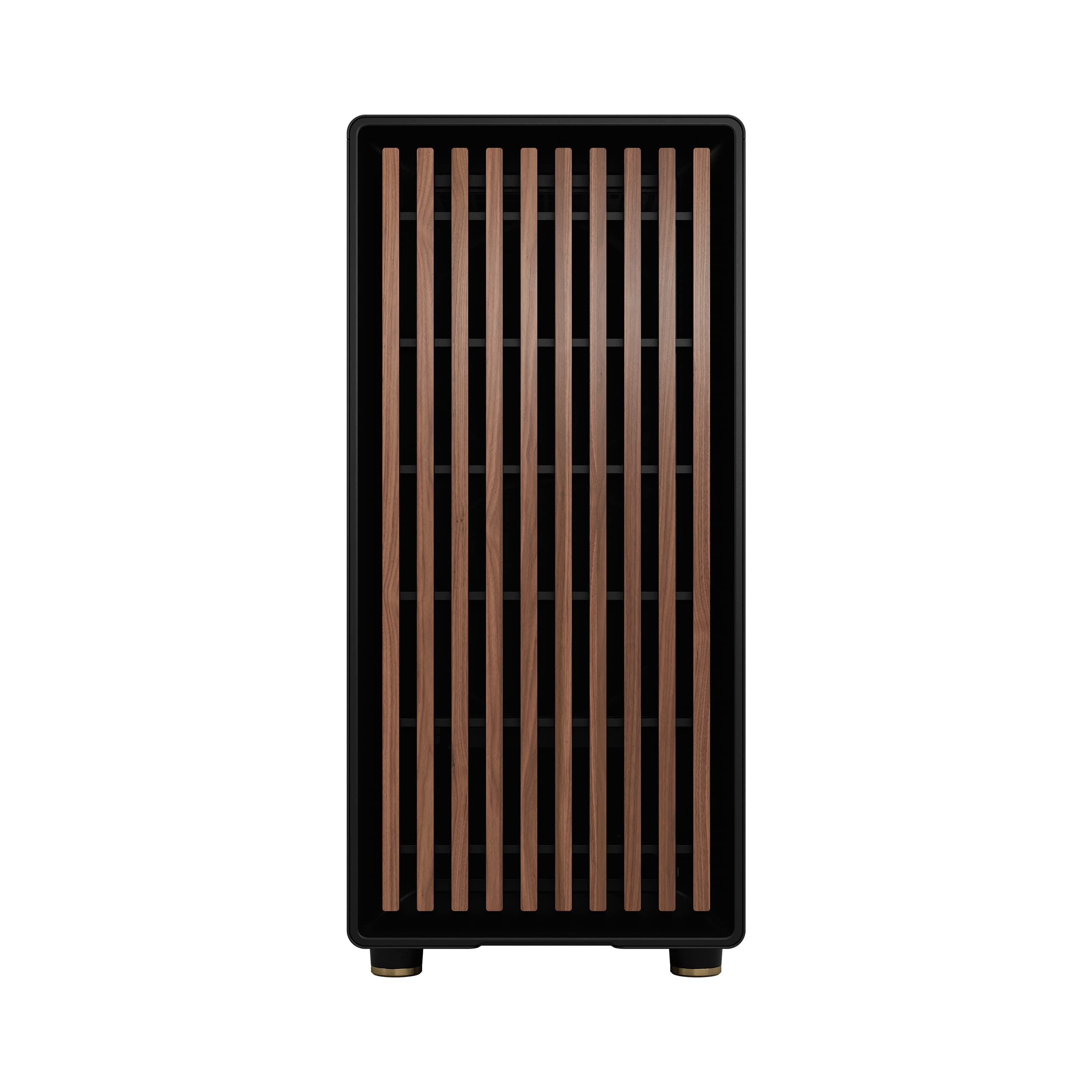 Fractal Design North - Genuine Walnut Wood Front - Mesh Side Panels - Two 140mm Aspect PWM Fans Included - Type C USB - ATX Airflow Mid Tower PC Gaming Case,Charcoal Black