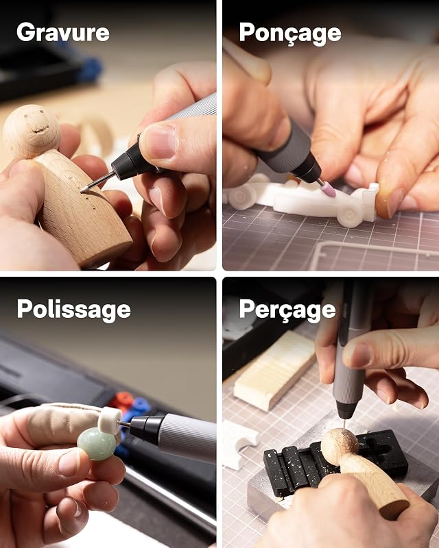 SNAPBLOQ R-A04 Kit d'Outils Rotatifs Électriques Mini, 38 en 1 Stylo pour Gravure, Mini Outils de Gravure pour Levigage, Polissage, Perçage, Gravure, Artisanat Fait Maison