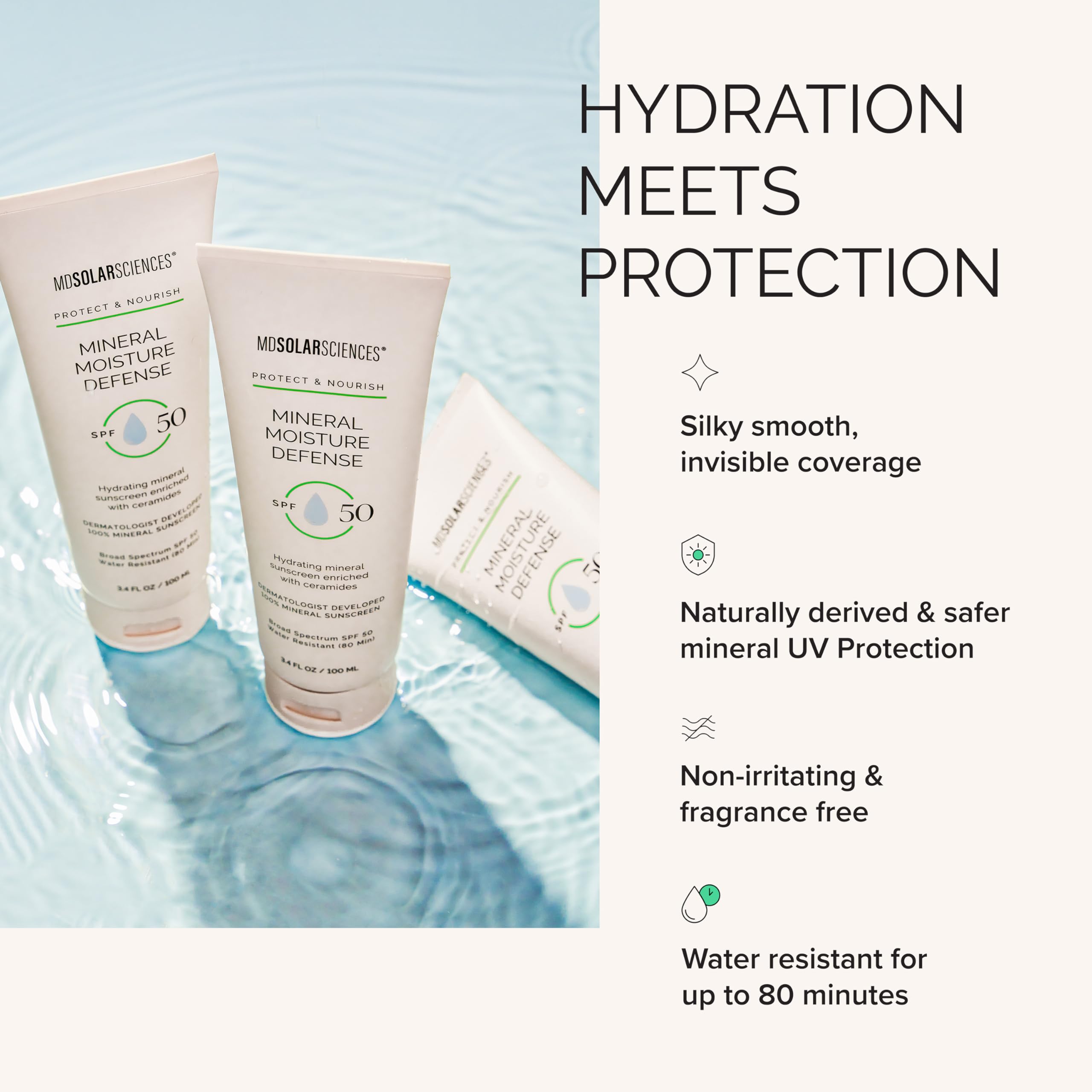MDSolarSciences Mineral Moisture Defense SPF 50 Sunscreen for Body and Face