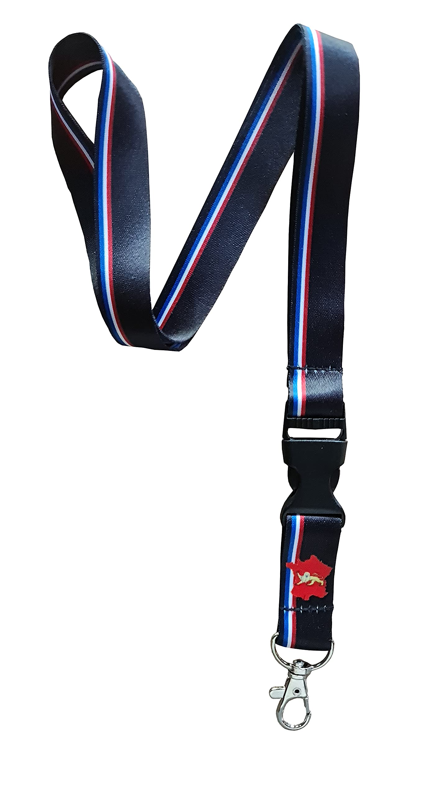 Lanyard for Badge Holder Keyring Necklace with Clip Printed Stripes (Black Aquitain)