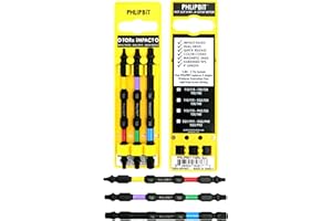 PHLiPBiT BiTCLiP - All-Star *T10/15+T20/25+T30/40 * 4 INCH, Double End+Double Duty, 1/4" Hex Impact Bits, IRPB4ASTAR-BC (Driv