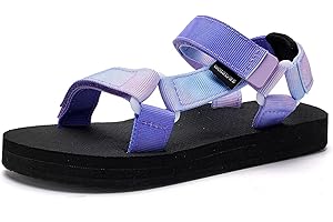 WateLves Kids Sandals Boys Girls Lightweight Non-slip Athletic Sandals with Adjustable Webbing for Hiking Walking Beach Water