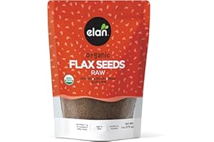 Elan Organic Flax Seed, 9 oz, Whole Seeds, Raw Seeds, Non-GMO, Vegan, Gluten-Free, Kosher, High in Fiber, Gels Easily