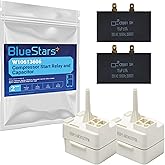 BlueStars W10613606 Refrigerator Compressor Start Relay and Capacitor | For Whirlpool KitchenAid Kenmore Refrigerators - Replaces W10416065 PS8746522 67003186 - 2 Packs